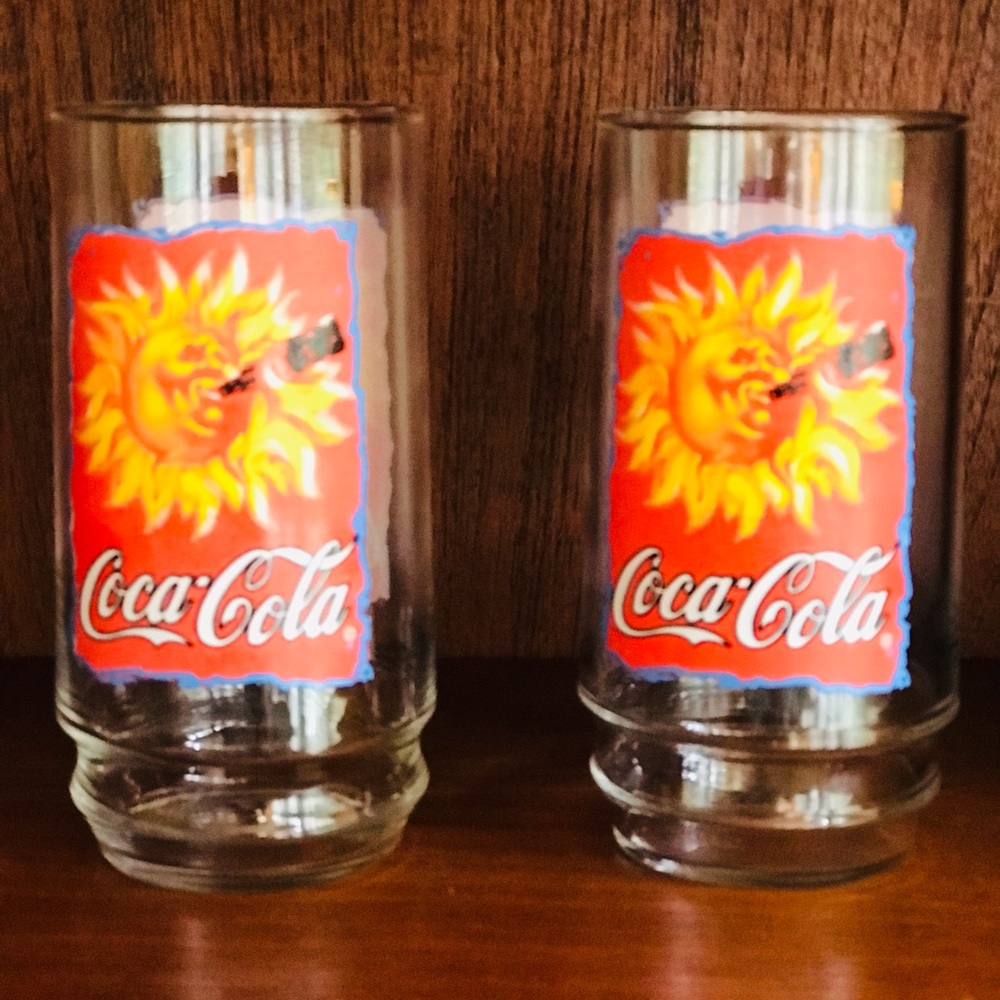 VTG 1995 Coca-Cola Sunshine Drinking Glasses set of 4